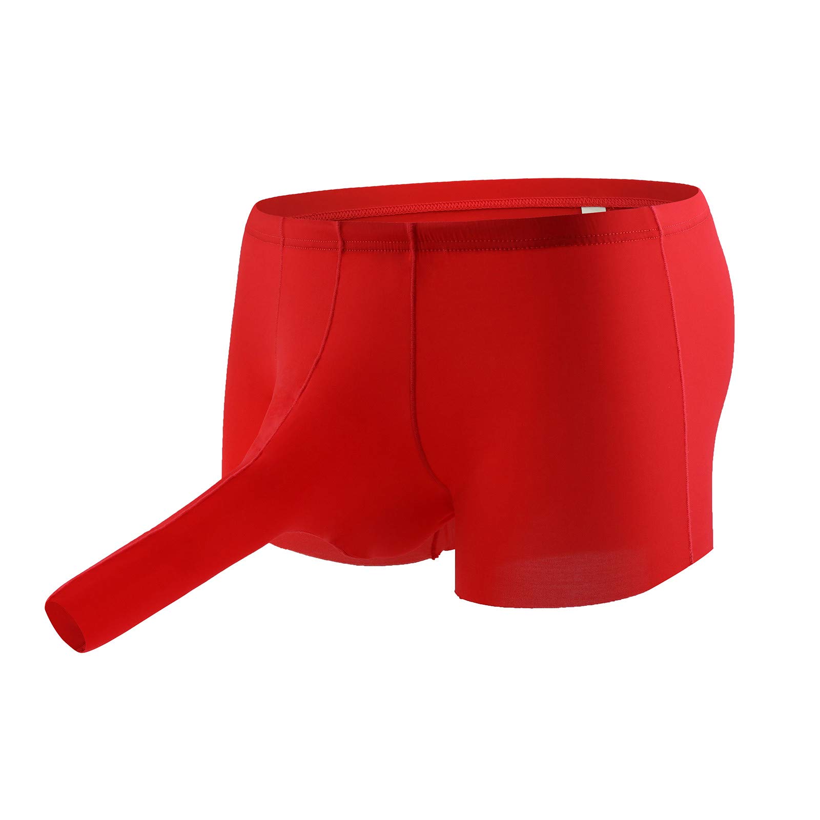 TEPTDirio Pants Traceless Ice Underpa Fashionable U-Shaped Silk Elephant Men's Boxer Trunk Cop Romper Costume Women (Red, XL)