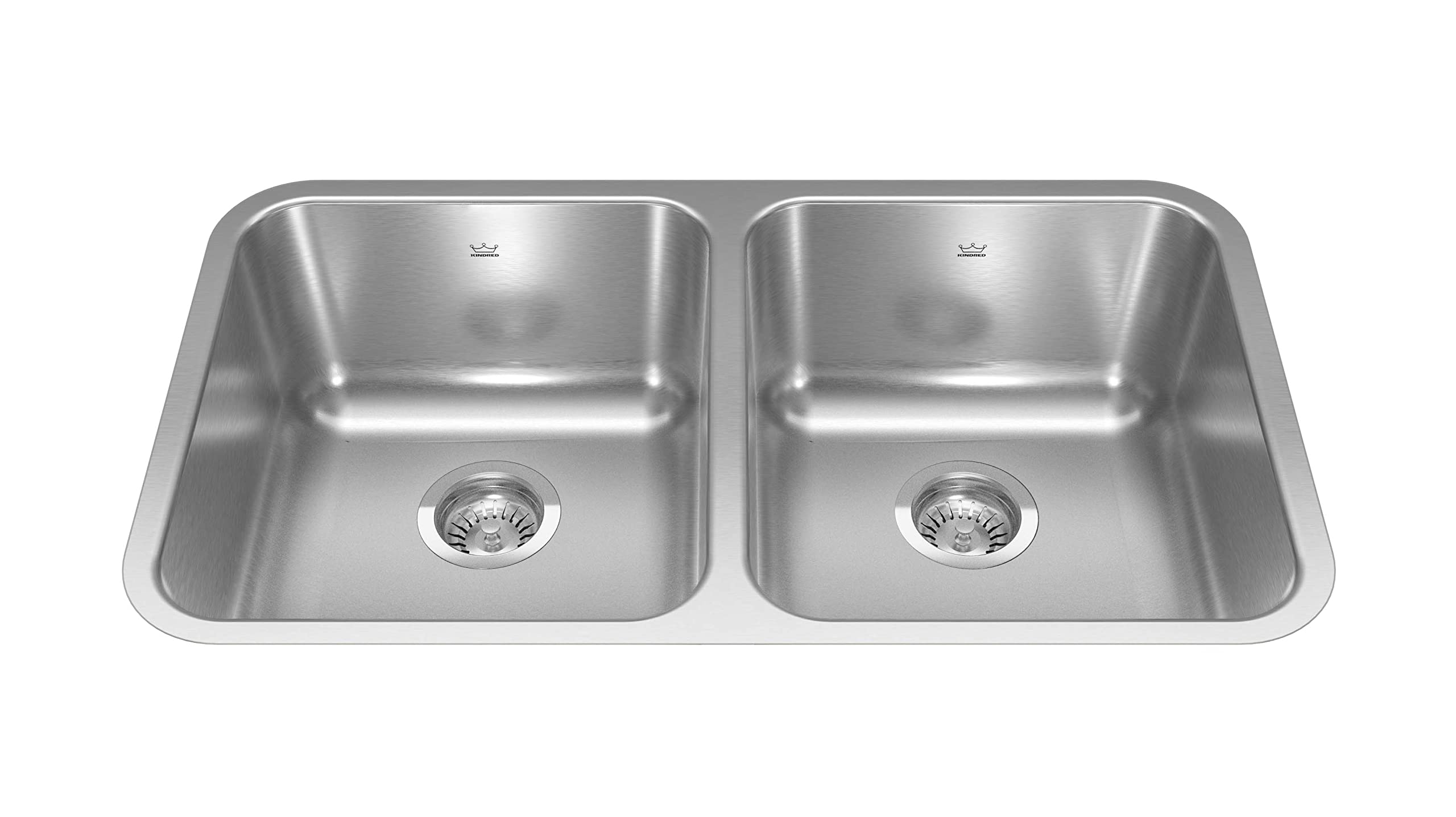 KindredReginox Undermount Double Bowl Stainless Steel Kitchen Sink 30.88-in x 17.75-in x 8.5-in, ND1831UA-9N