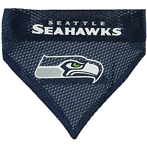Pets First NFL DOG BANDANA – SEATTLE SEAHAWKS REVERSIBLE PET BANDANA. 2 Sided Sports Bandana with a PREMIUM Embroidery TEAM LOGO, Large/X-Large. – 2 Sizes & 32 NFL Teams available Pets First NFL DOG BANDANA – SEATTLE SEAHAWKS REVERSIBLE PET BANDANA. 2 Sided Sports Bandana with a PREMIUM Embroidery TEAM LOGO, Large/X-Large. – 2 Sizes & 32 NFL Teams available