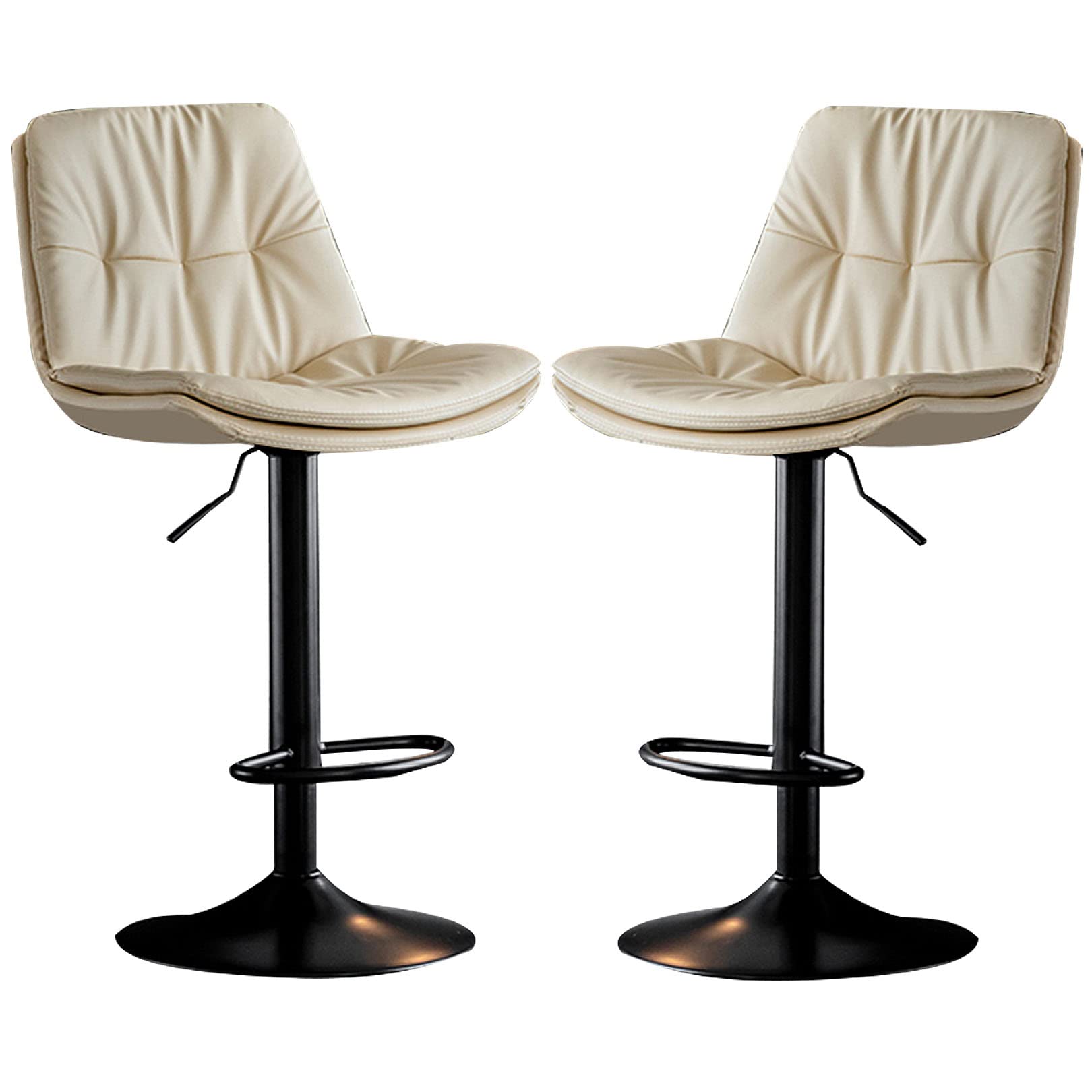 Chaises de bar hautes lot de 2 tabourets de bar réglables en hauteur beige