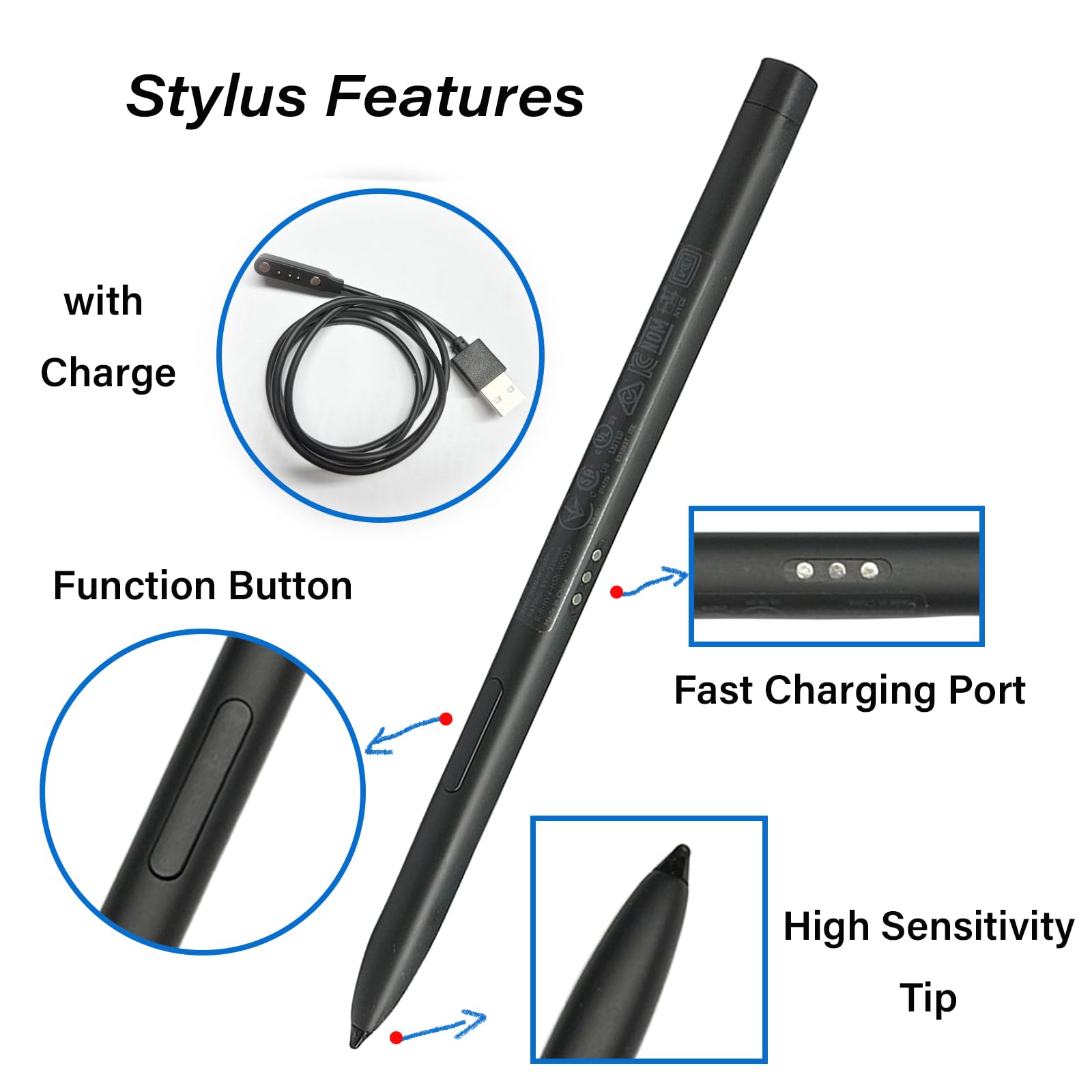 DELL PN5122W タッチペン 2本セット Caneta fina para Dell Active Pen PN5122W compatível com notebooks