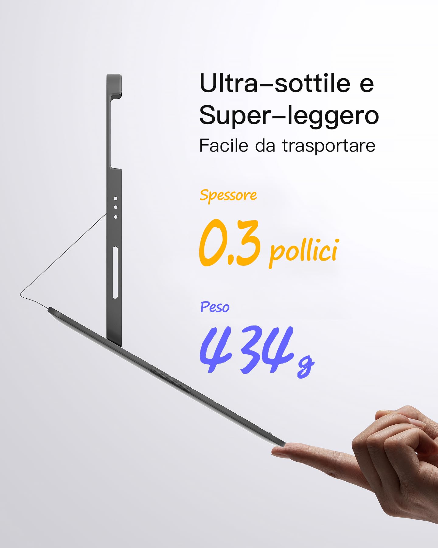 Inateck Air Tap Custodia con tastiera per iPad 10 gen, 11 gen A16 2025, Air 11 M4/M3/M2(2026/2025/2024), Air 5/4, Pro 11 (4/3/2/1), QWERTZ, tastiera ultra leggera con portapenne，BK2007 Grigio