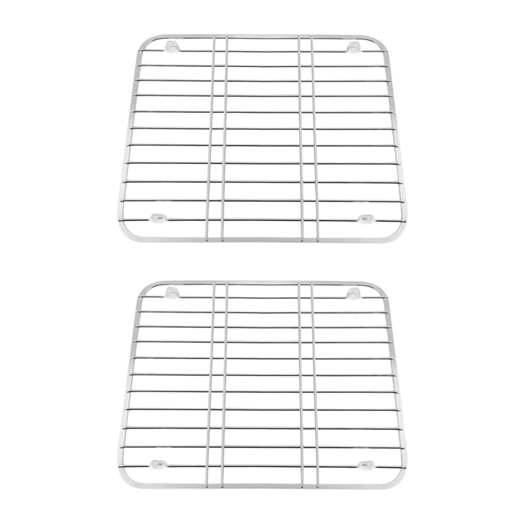 Hndhbfgrt 2X Stainless Steel Sink Drainer Rack Multifunctional Kitchen Fruit Vegetable Dish Drying Rack