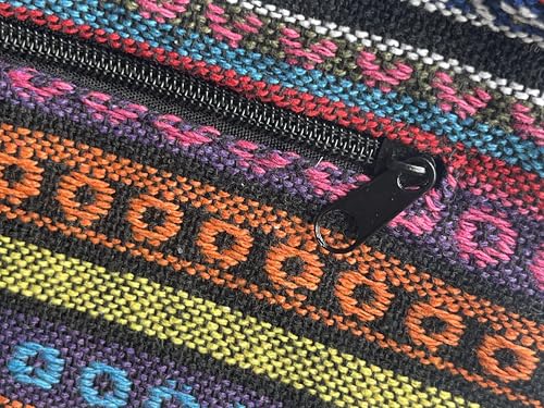 Image of Small Aztec Messenger Bag - Handmade Woven Hippie Hobo Shoulder Handbag - Ikat Tribal Sling Purse for Women