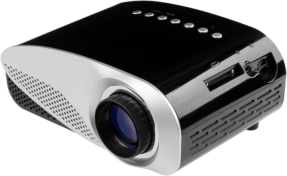 Mini LED Projector GP8S 480X320 120 Lumens Private Home Theater Support 1080p via HDMI VGA AV USB Port Video Music Movie Indoor Using