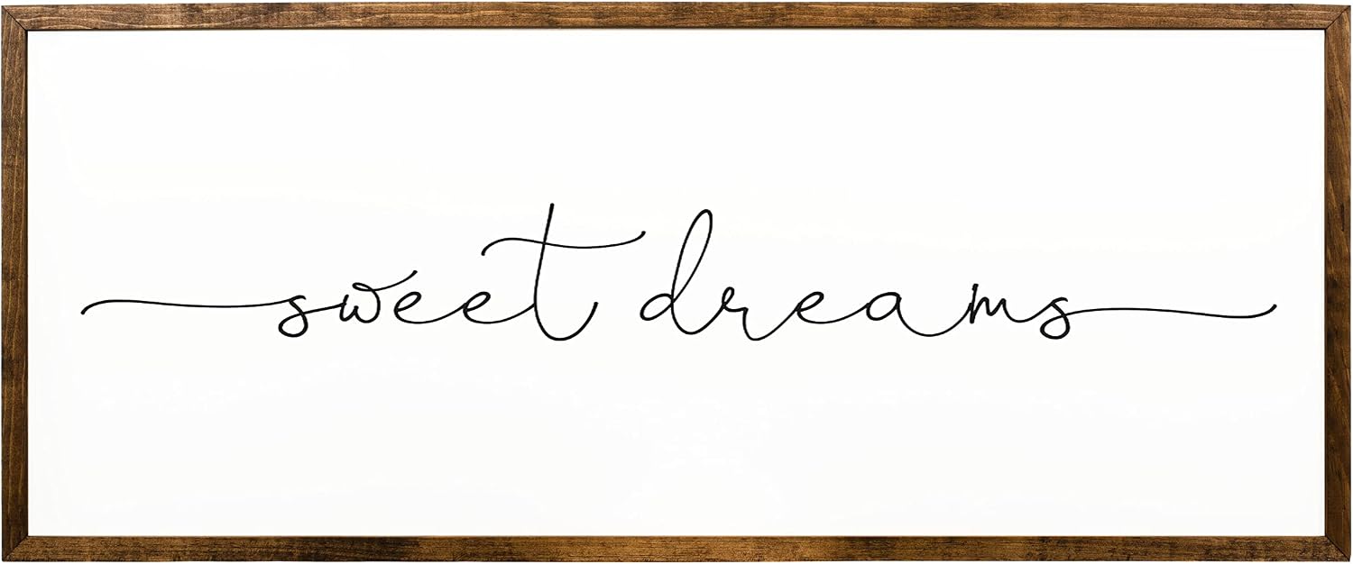 20x48 inches, Sweet Dreams Wooden Sign | Inspirational Quote Decor | Farmhouse Bedroom | Nursery Home Accent | Unique Gift Idea | Distressed Wood | Rustic Handmade Wall Art