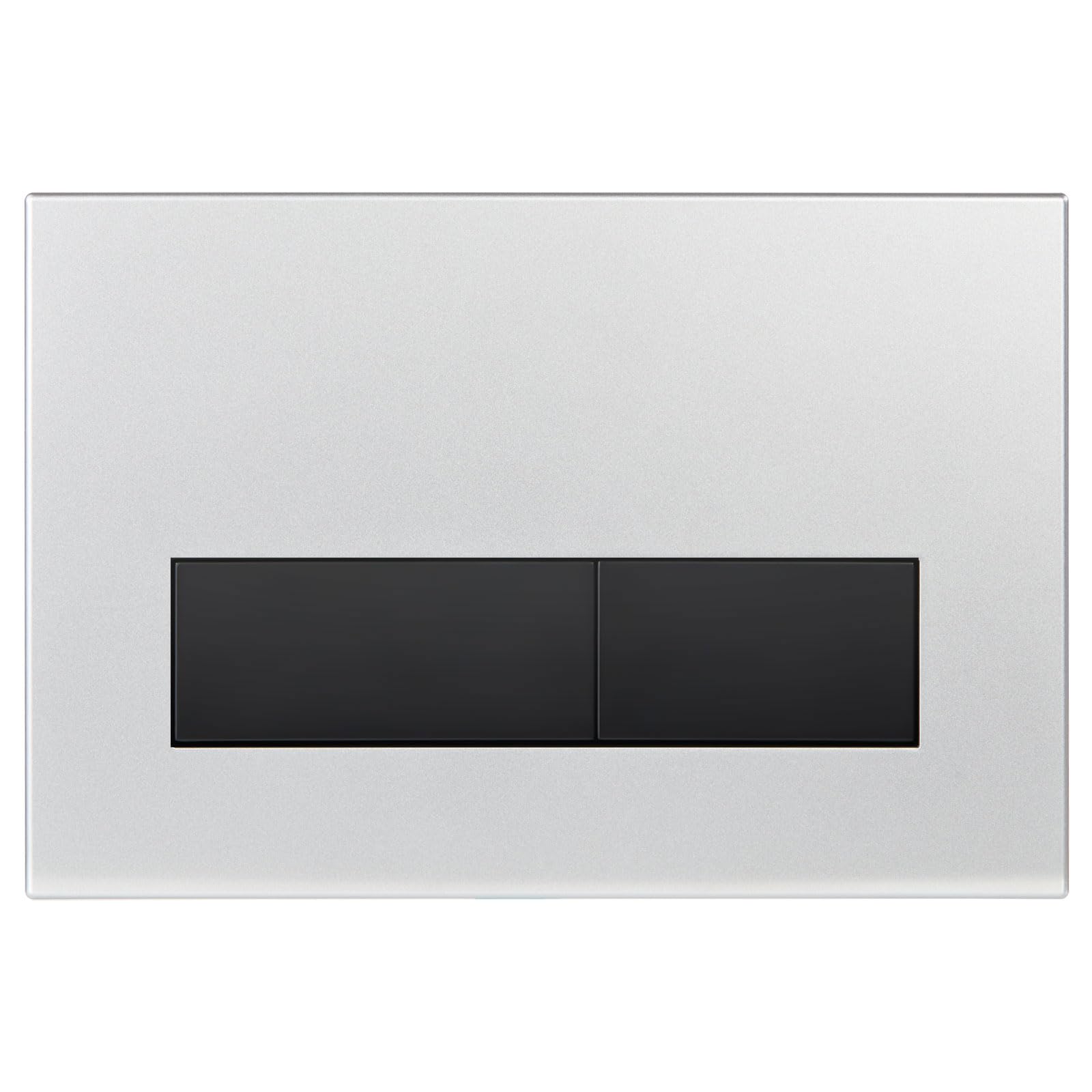 Mendorio Toilet Control Plate with Installation Frame & Push Button, Compatible with Geberit Sigma, UP300 and UP320 Series, Flush Plate with Dual Flush Function (Matt Silver & Matt Black Button)