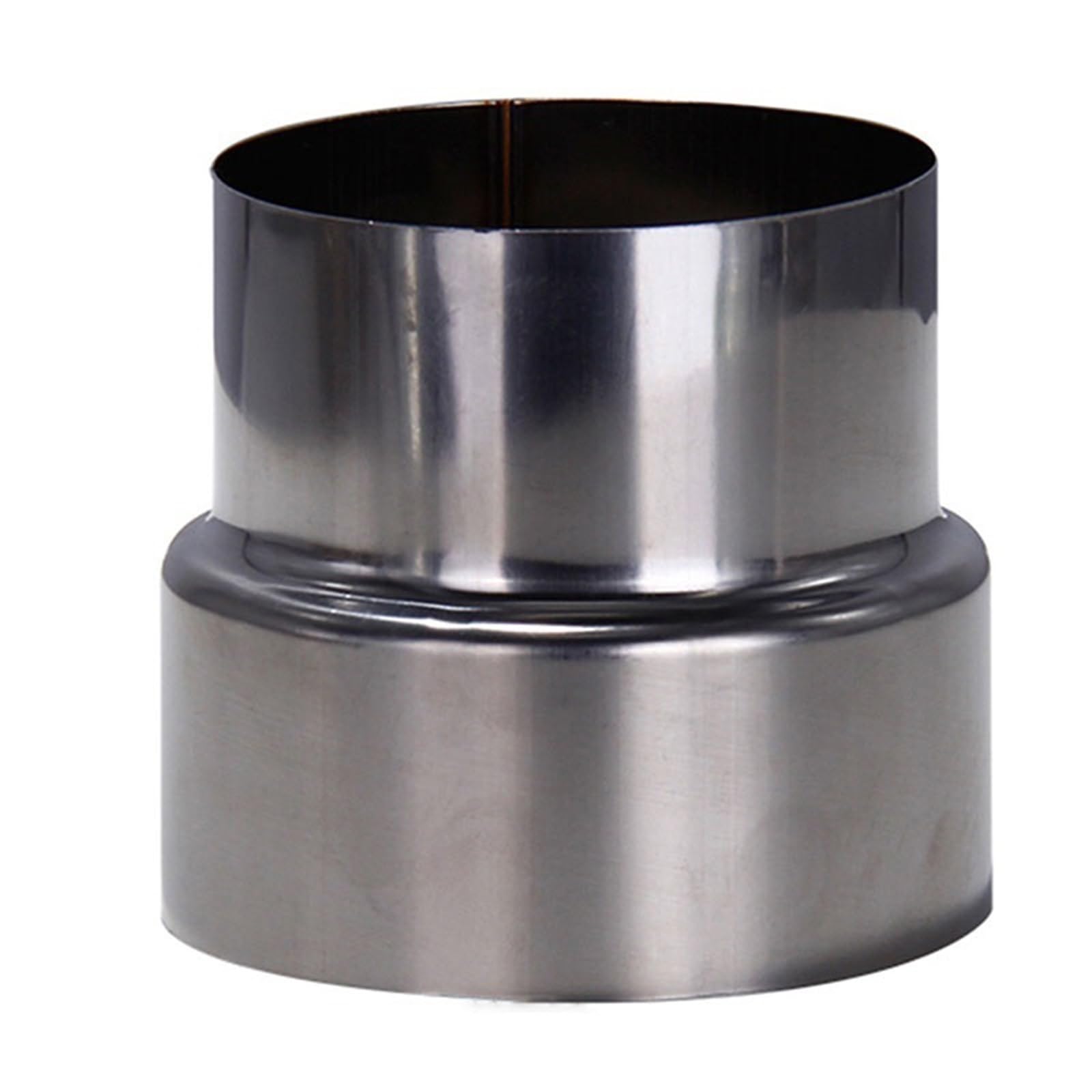 Yuahdbo One Color Stove Pipe Reducer Flue Connector, Stainless Steel Chimney Flue Liner Reducer Chimney Adaptor Pipe For Wood Burning Stove Fireplaces, 1Pcs(8Cm~7Cm)