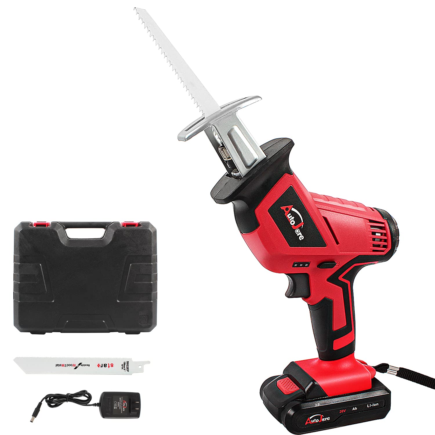 Cordless Reciprocating Saw Kit AUTOJARE 18V 20V Max Electric Handheld Power Saw With 2.0Ah