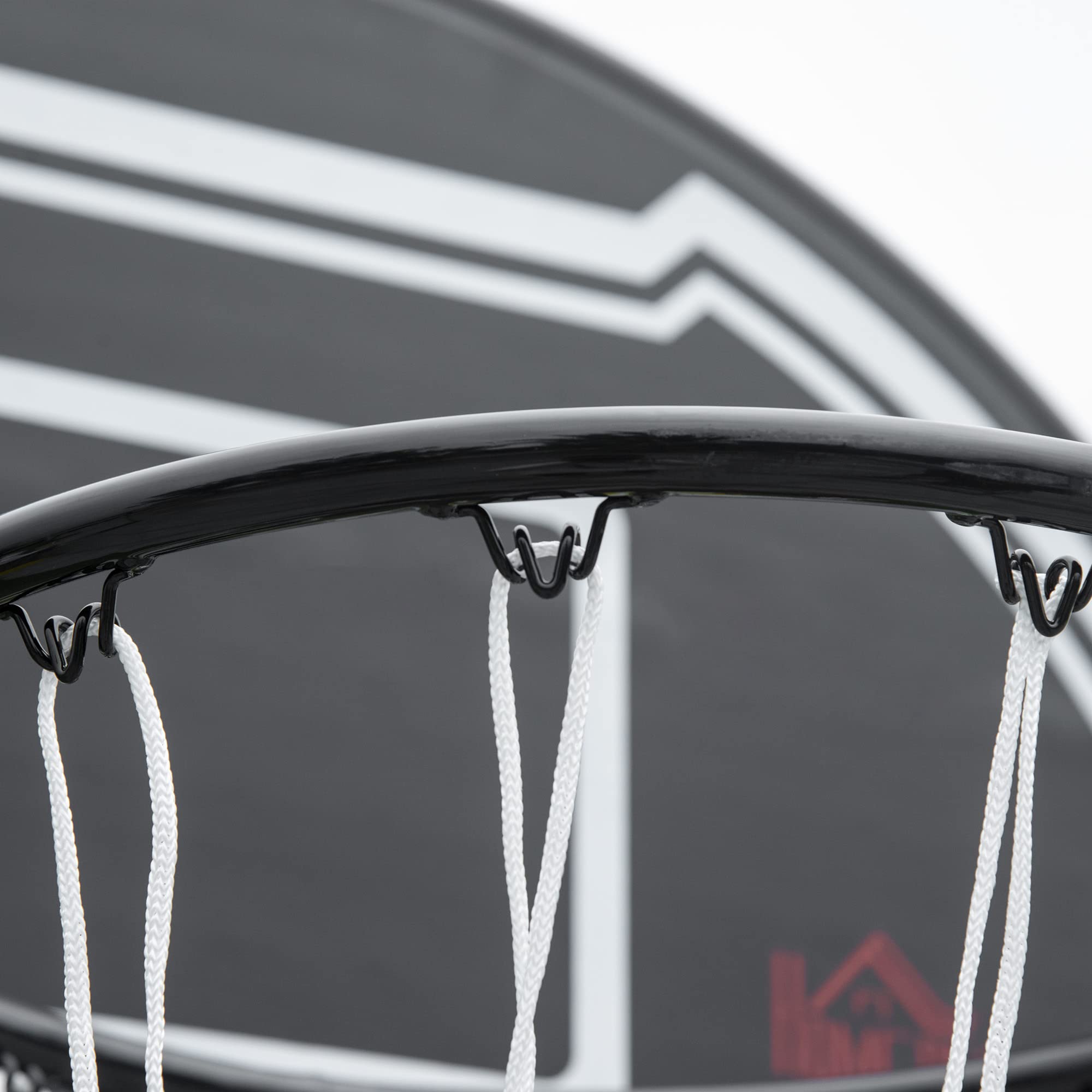 HOMCOM Panier de Basket Extérieur Réglable Base Stable 197,5-254 cm Noir | Panier de Basket sur Pied à Roulettes, Base Remplissable d'Eau ou de Sable, pour Juniors et Adultes