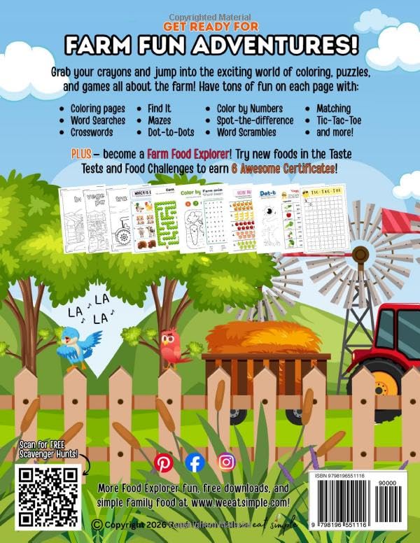 Farm Fun Coloring and Activity Book: 104 Fun Farm Adventures with Coloring, Puzzles, Mazes & Games that turn Kids into Real-Life Food Explorers | For ... playdates, classrooms & farm-loving families image 3