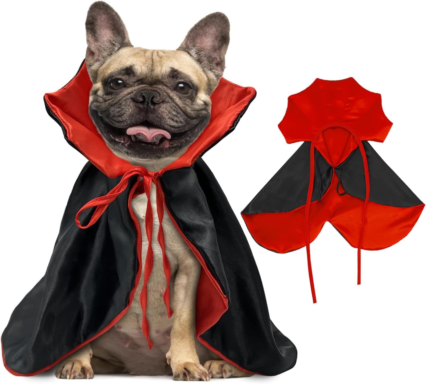 Dog Cat Vampire Cloak Costume, Pet Halloween Cape for Small Medium Dogs Cats Puppy
