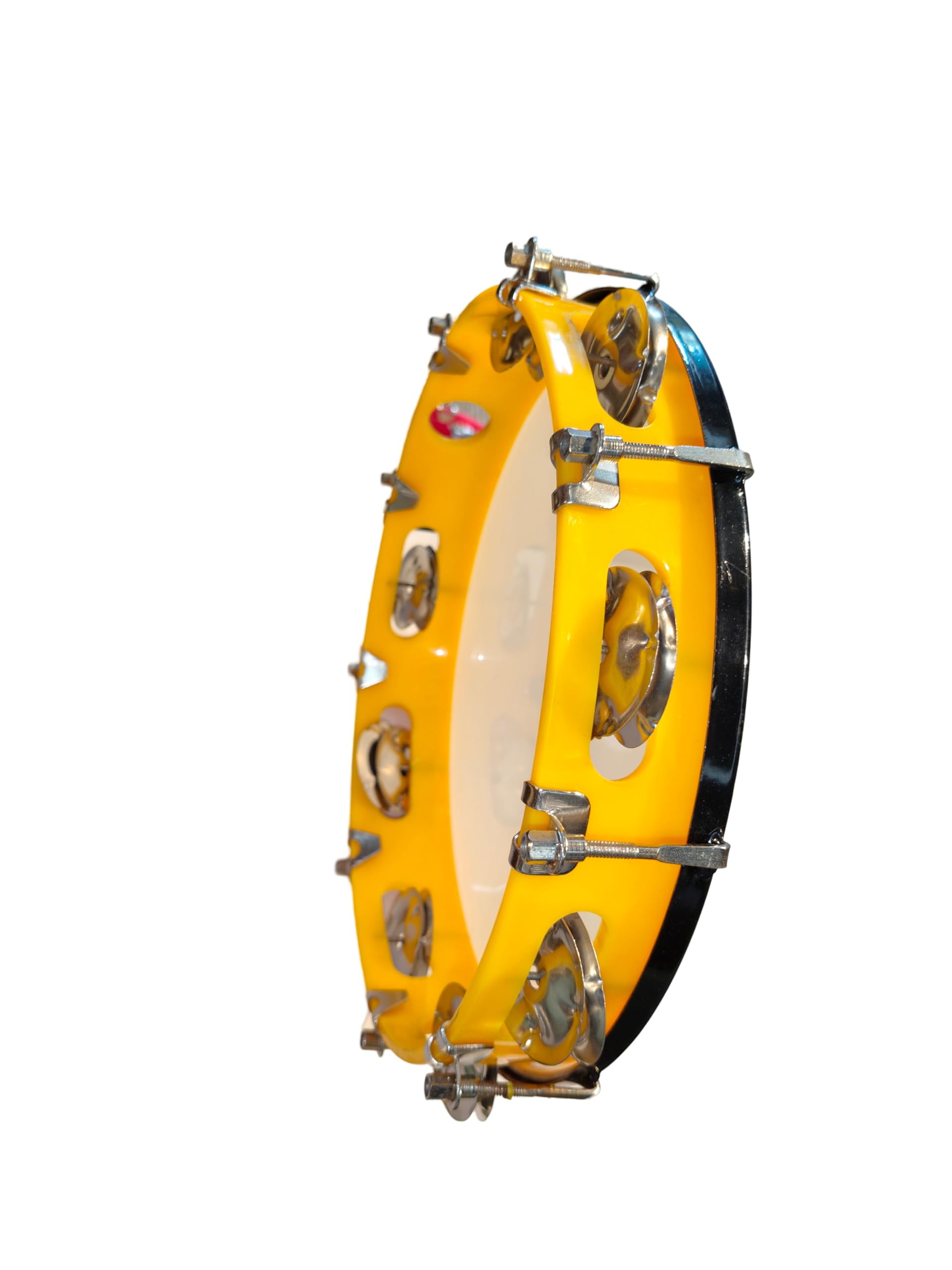 Tambourine Hand Percussion Musical Instrument (yellow, 10