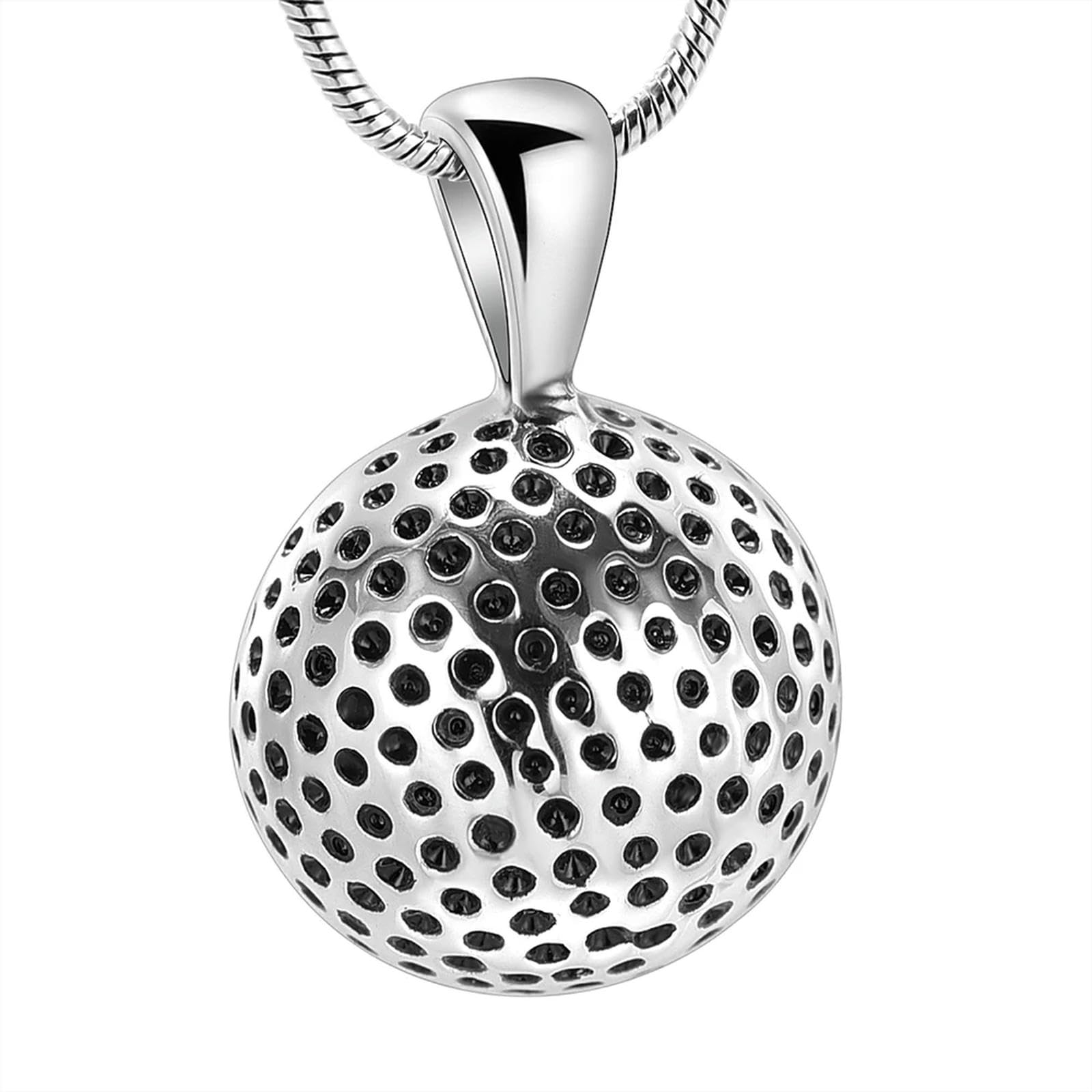 DOTUIARG 316L Stainless Steel Golf Ball Cremation Urn Necklace For Ashes keepsake Women Men Memorial Jewelry Pendant