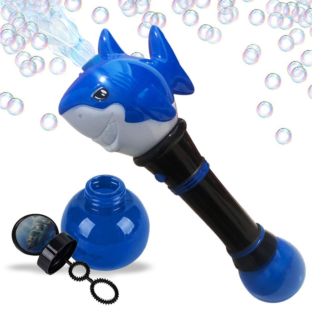 Photo 1 of ArtCreativity Light Up Shark Bubble Wand, Motorized LED Blower, 11.5 Inch
