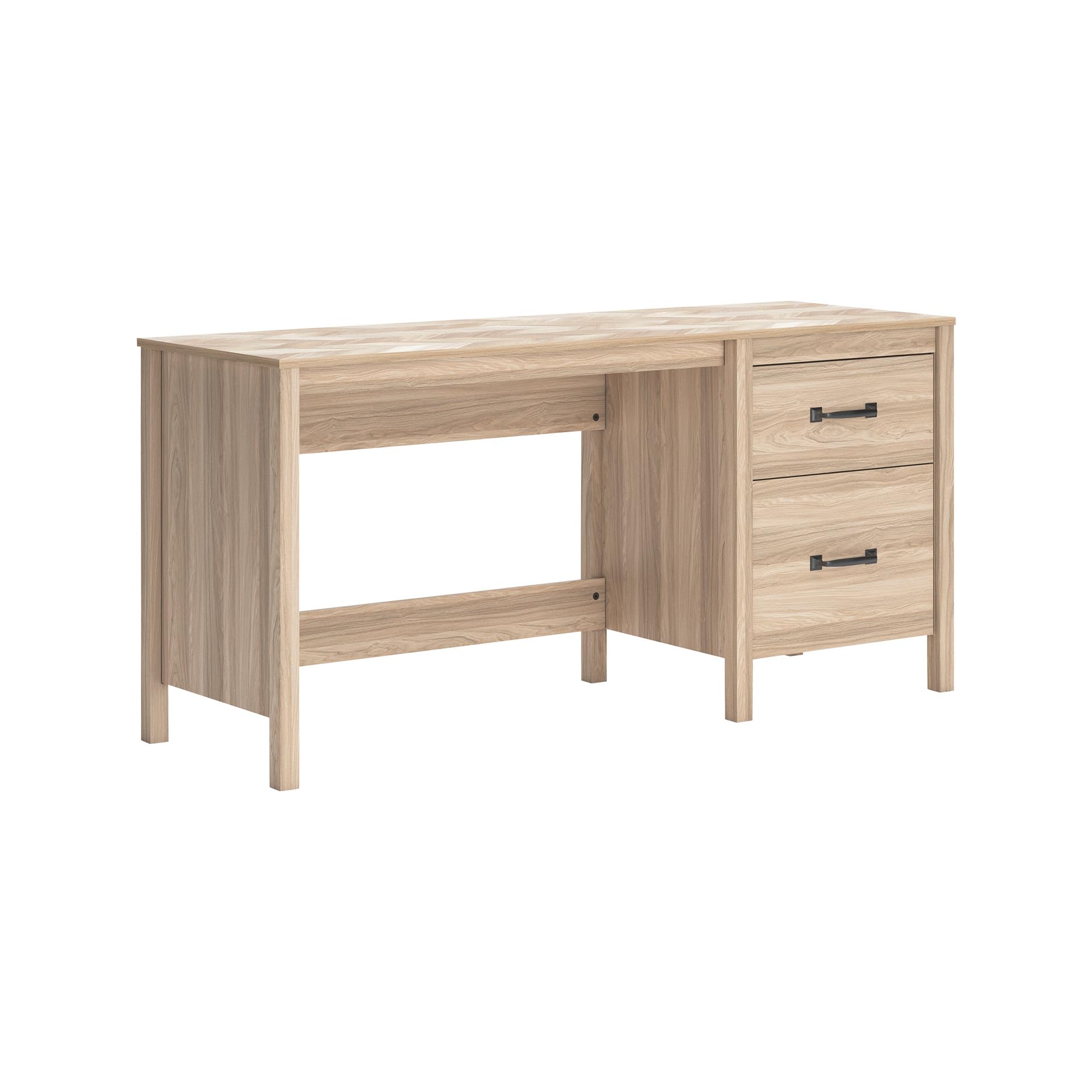 Signature Design by Ashley Battelle Casual 60" Home Office Desk with 1 Drawer and Cabinet Door, Light Brown