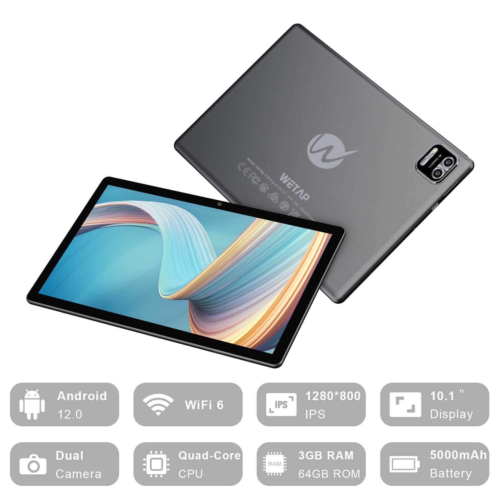 ANDROID - タブレット Android12 グレー Wetap 10インチ 3GB 64GB Amazon.co.jp: Android 12 タブレット 、Wetap タブレット 10