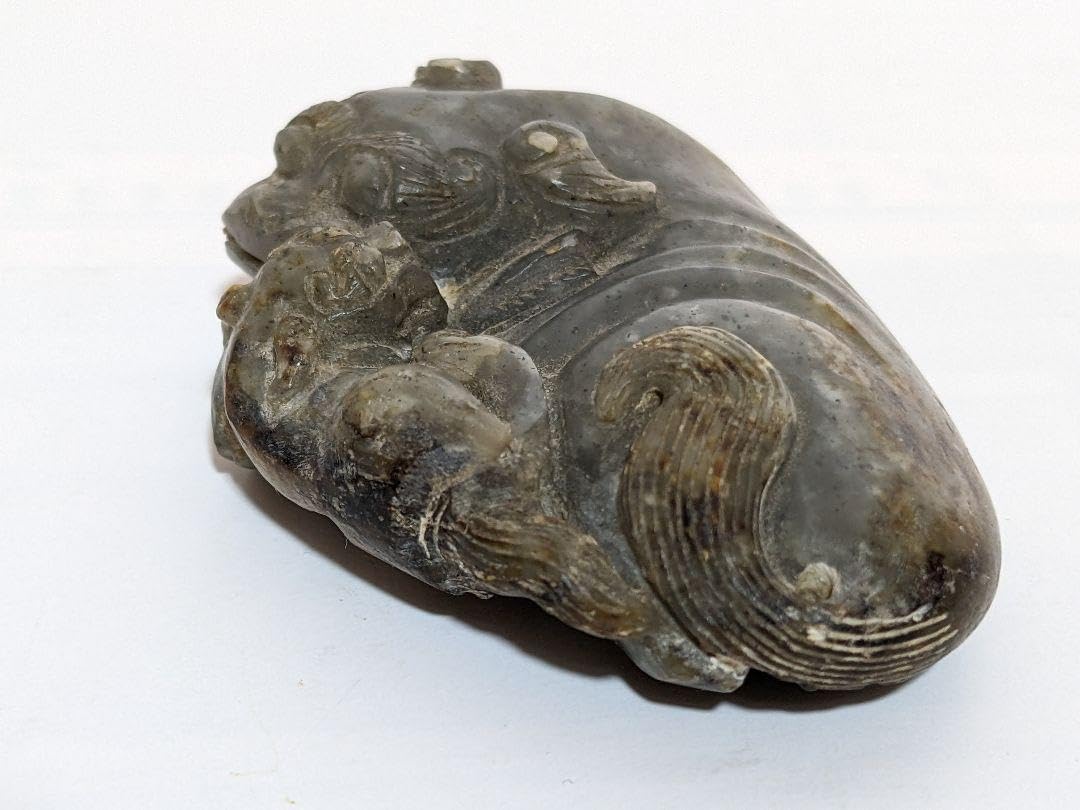 ⭐中国清時代 麒麟 文鎮 文房四宝 玉石文化 古玉 根付け 古美術品 骨董品 ⭐中国清時代 麒麟 文鎮 文房四宝 玉石文化 古玉 根付け 古美術