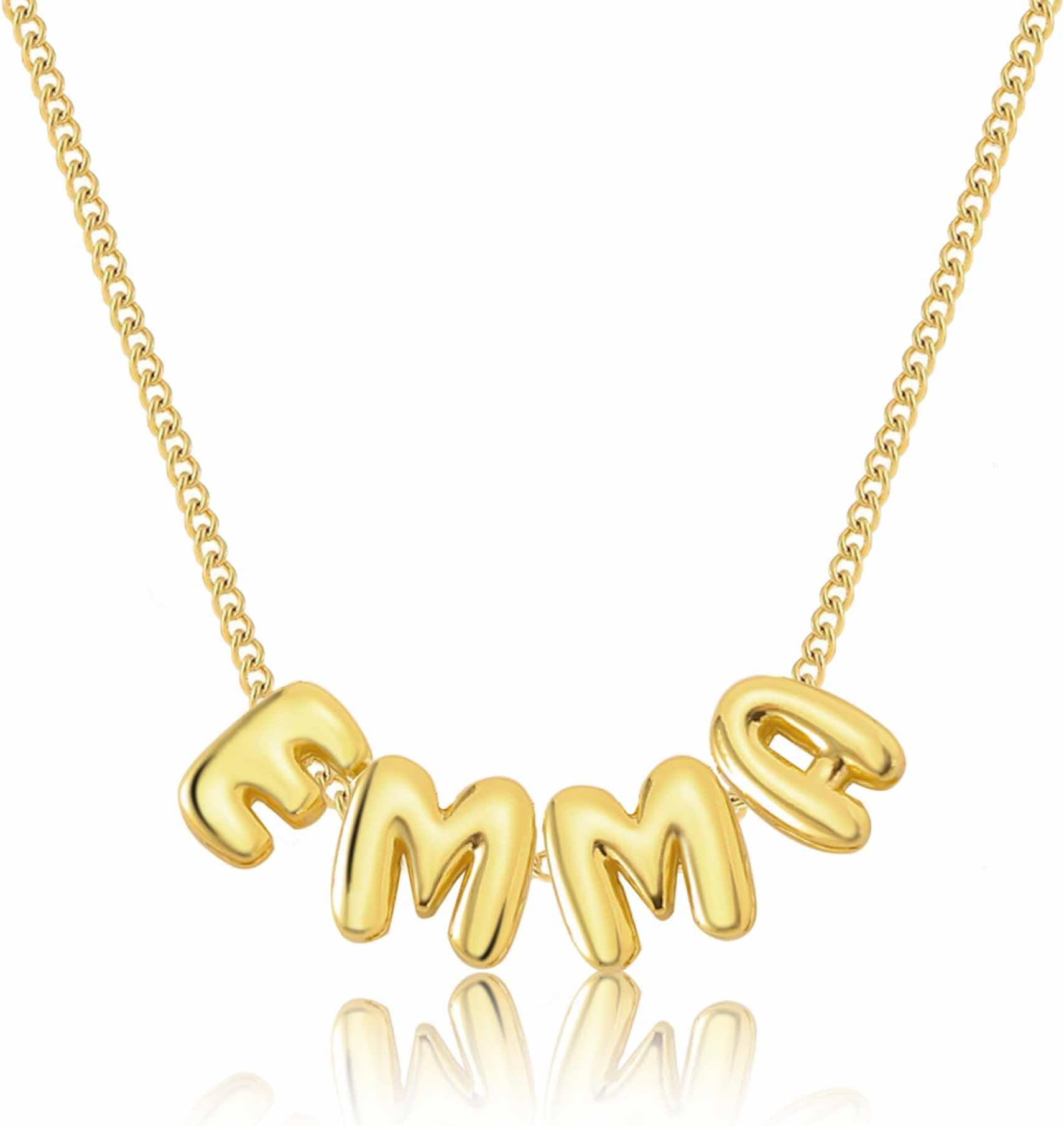 Yofair Name Necklace Personalized Custom Any Name Necklaces Jewelry 18K Gold Plated Nameplate Pendant Personalized Gift for Women