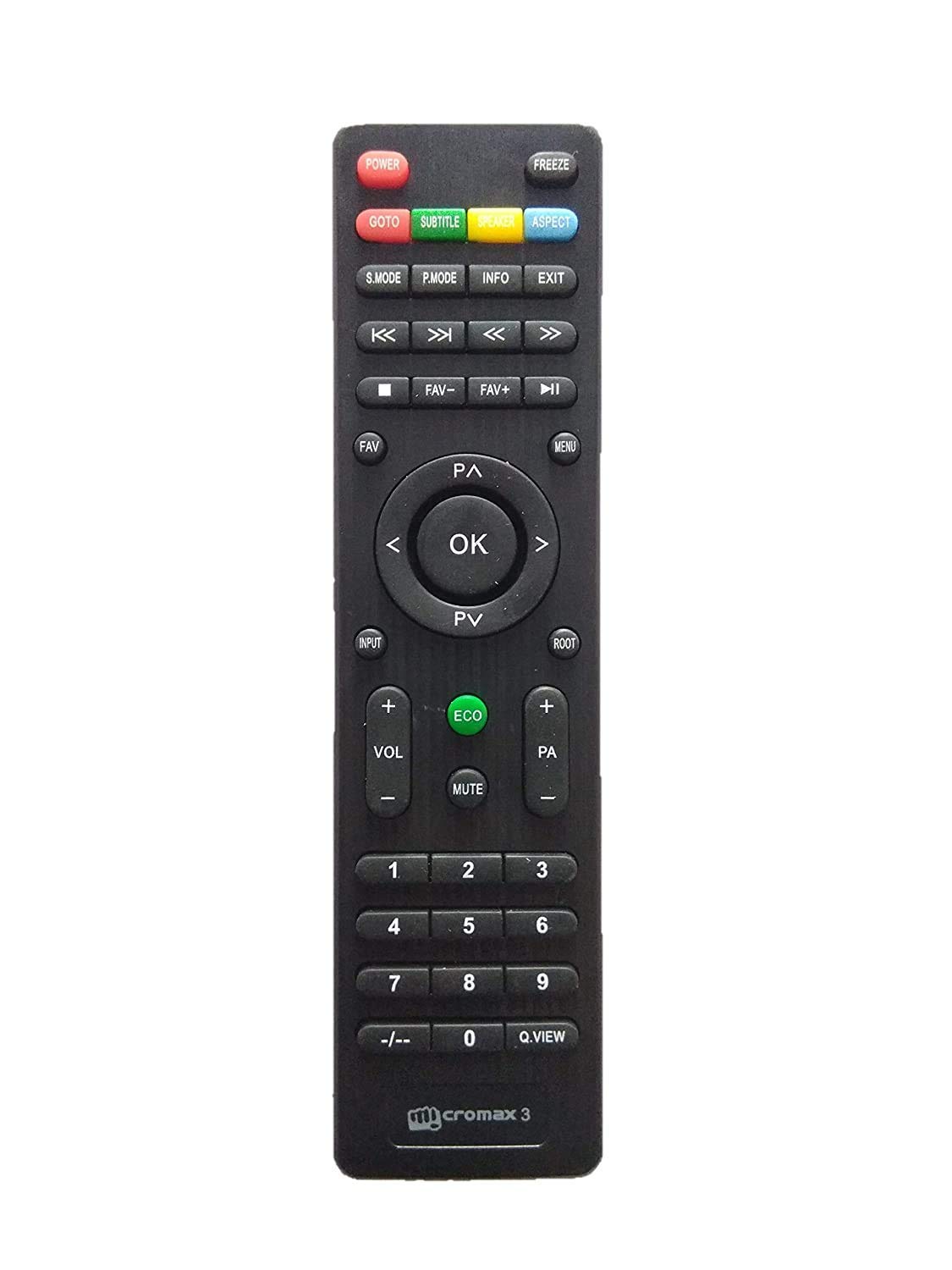 LED/LCD TV Universal Remote No. 117, Compatible for Micromax LED/LCD TV (Black)
