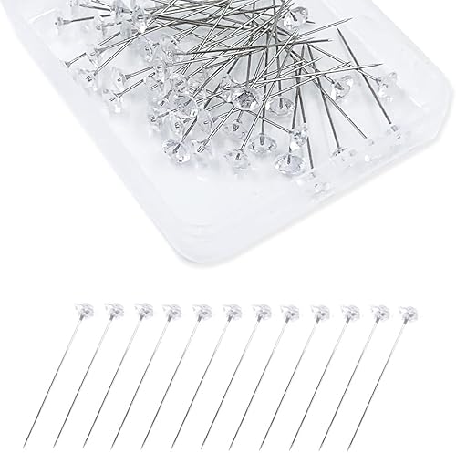 Alfileres de ramillete, 150 alfileres de ramo de diamantes de costura, ramilletes de flores de 2 pulgadas, alfileres de diamantes de imitación
