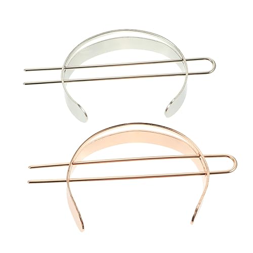 Mikinona 2 extensiones de cabello de metal para novia, pinzas de pelo de metal para mujer, horquillas en forma de U, palitos de pelo vintage para