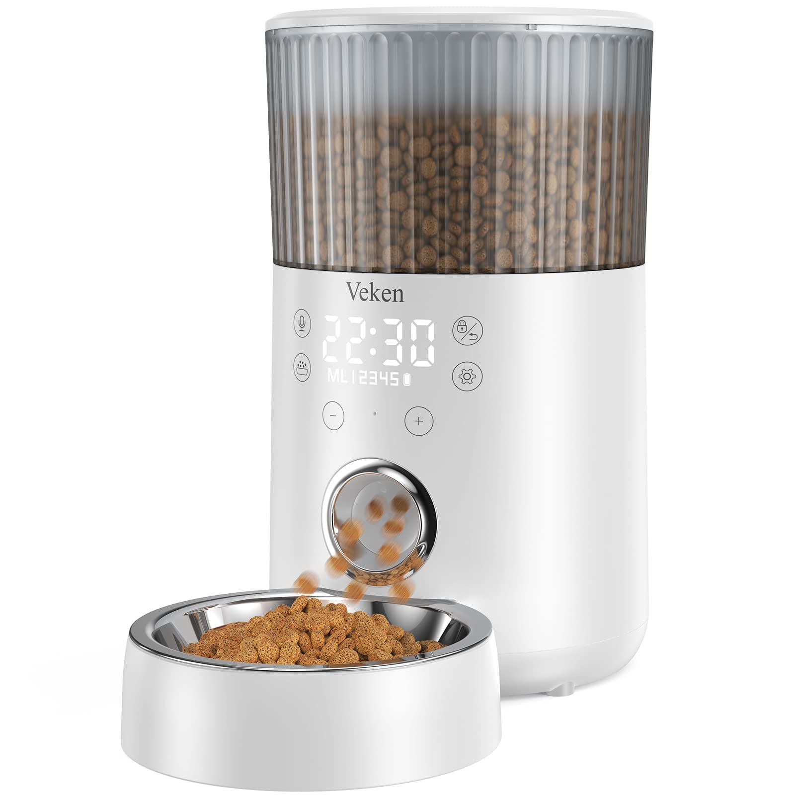 Buy Veken Automatic Cat Feeder, 3.4L Dog Feeder Pet Food Dispenser with