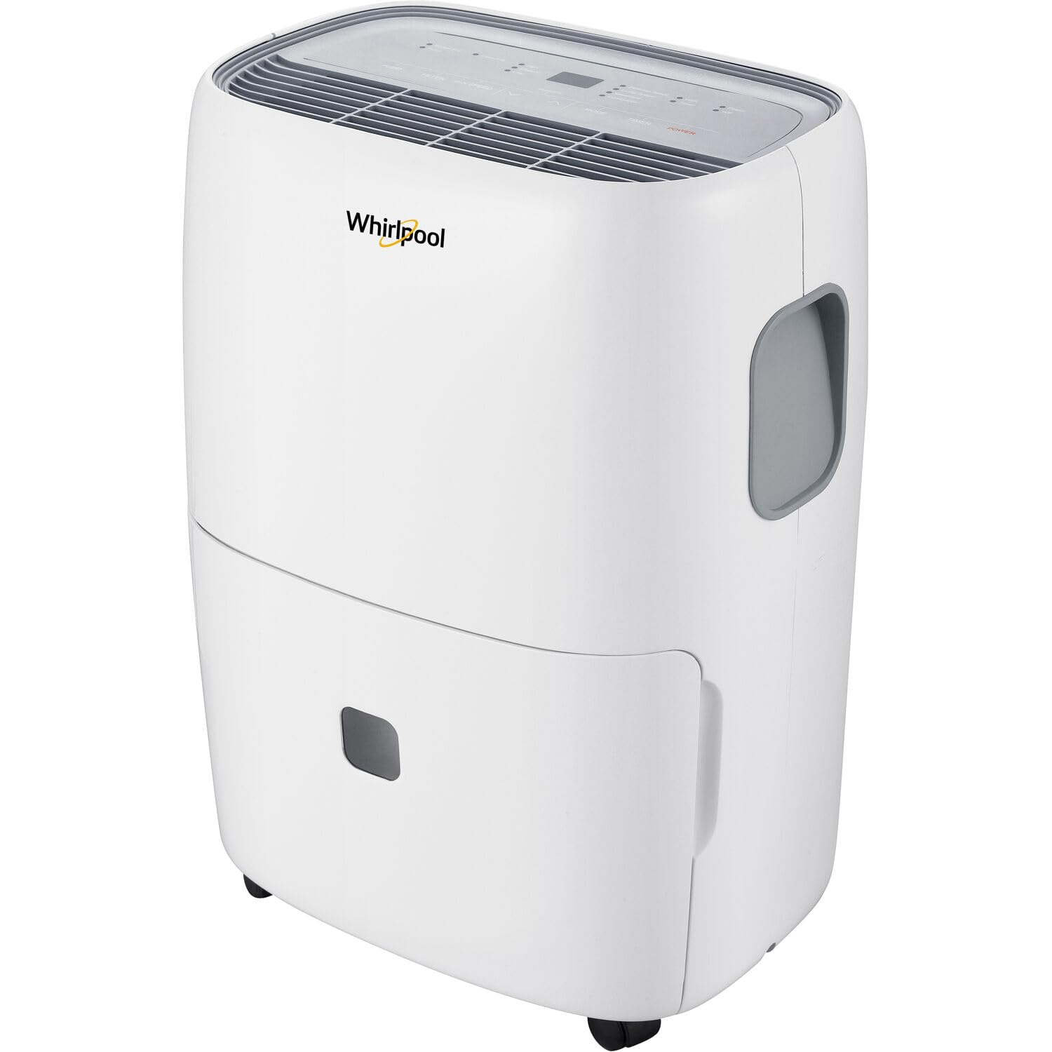 Whirlpool Energy Star 30-Pint Portable Dehumidifier with Auto-Shutoff and Timer, Home Dehumidifier and Moisture Absorber For Basement, Garage, Living Room in White