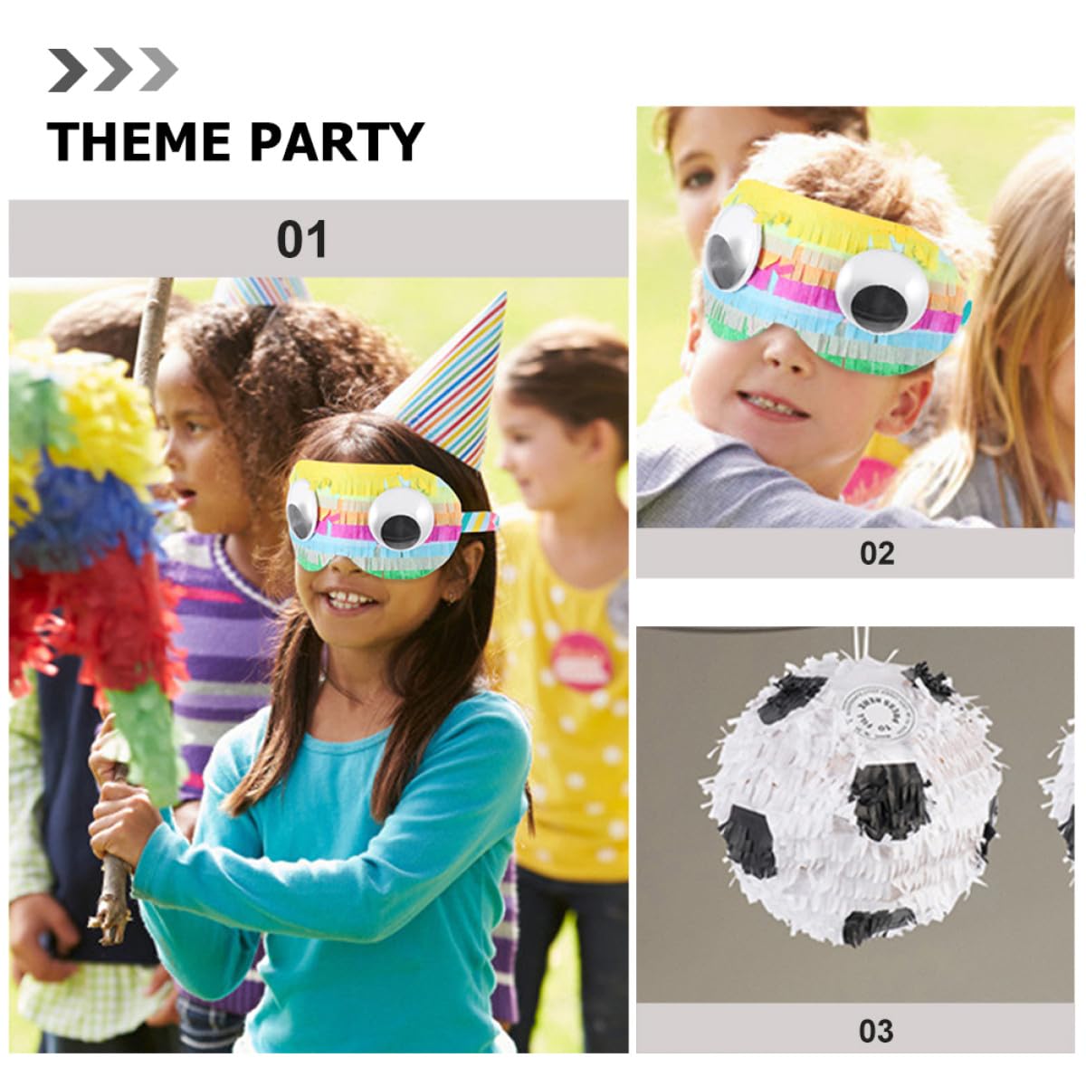 Fußball Piñata aus Papier 1 Satz für Geburtstagsfeier und Karneval