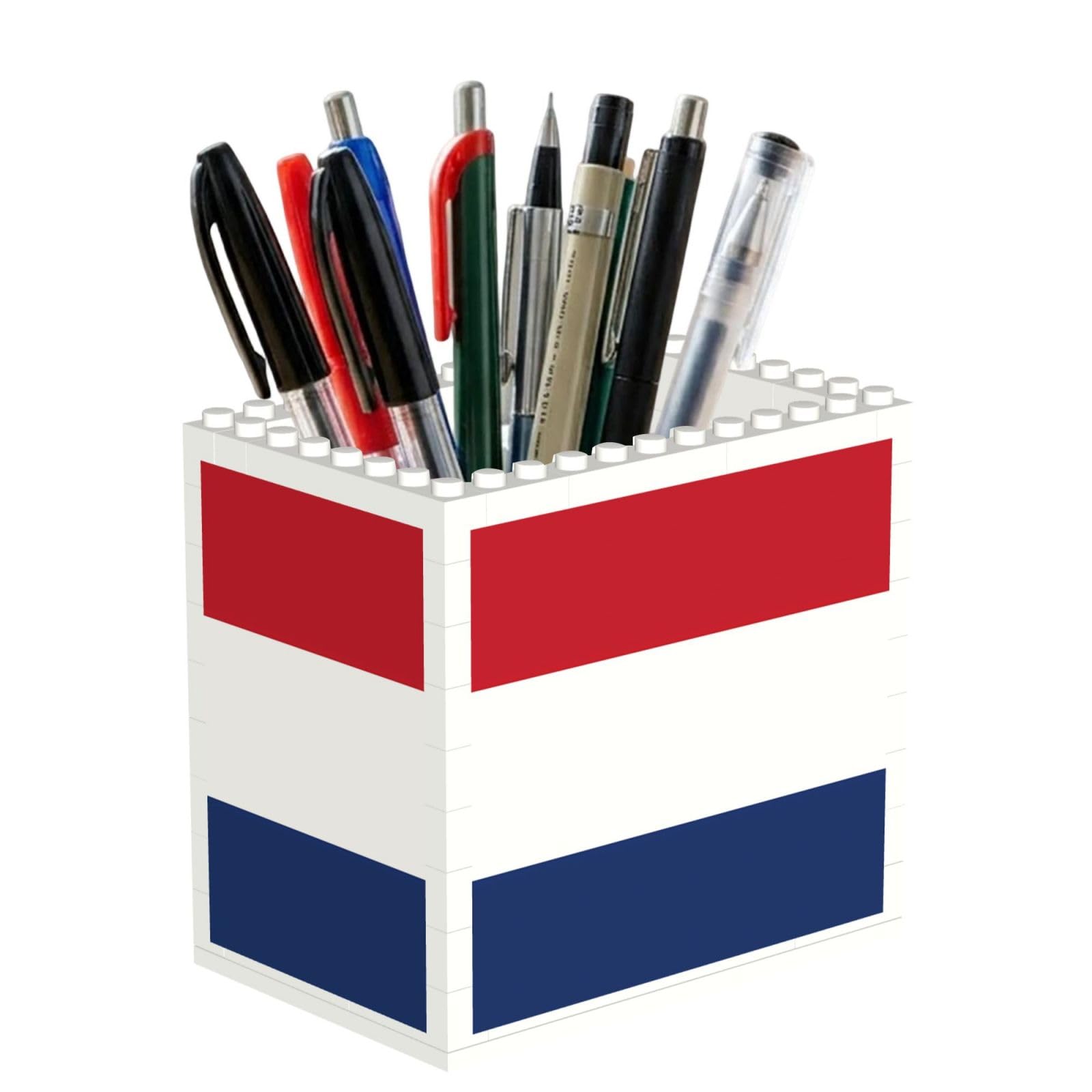 SXZVVBN Dutch flag Building Block Desk Tidy ABS Organiser