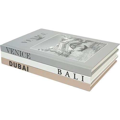 Set of 3 Decorative Books for Home Decor - Coffee Table Decoration Books - Best Display Books - Book Decorations - Modern Hardcover Matte Book Stack - Fashion Designer Book Set -