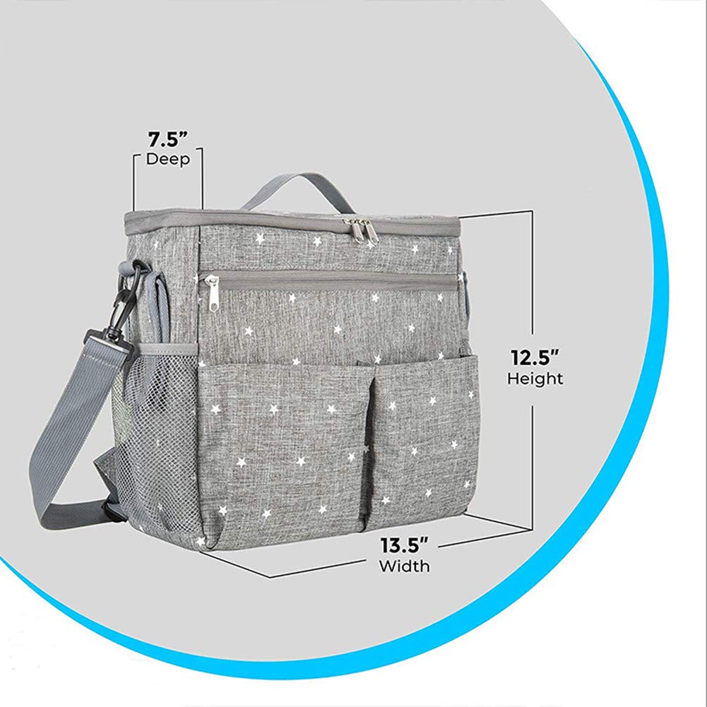 Bostar Bolsa de Carro para Bebe Bolsa Multifuncional de Gran Capacidad para Mamá Bolsa de Almacenamiento Correa Universal Silla de Paseo 34 * 32 * 19cm