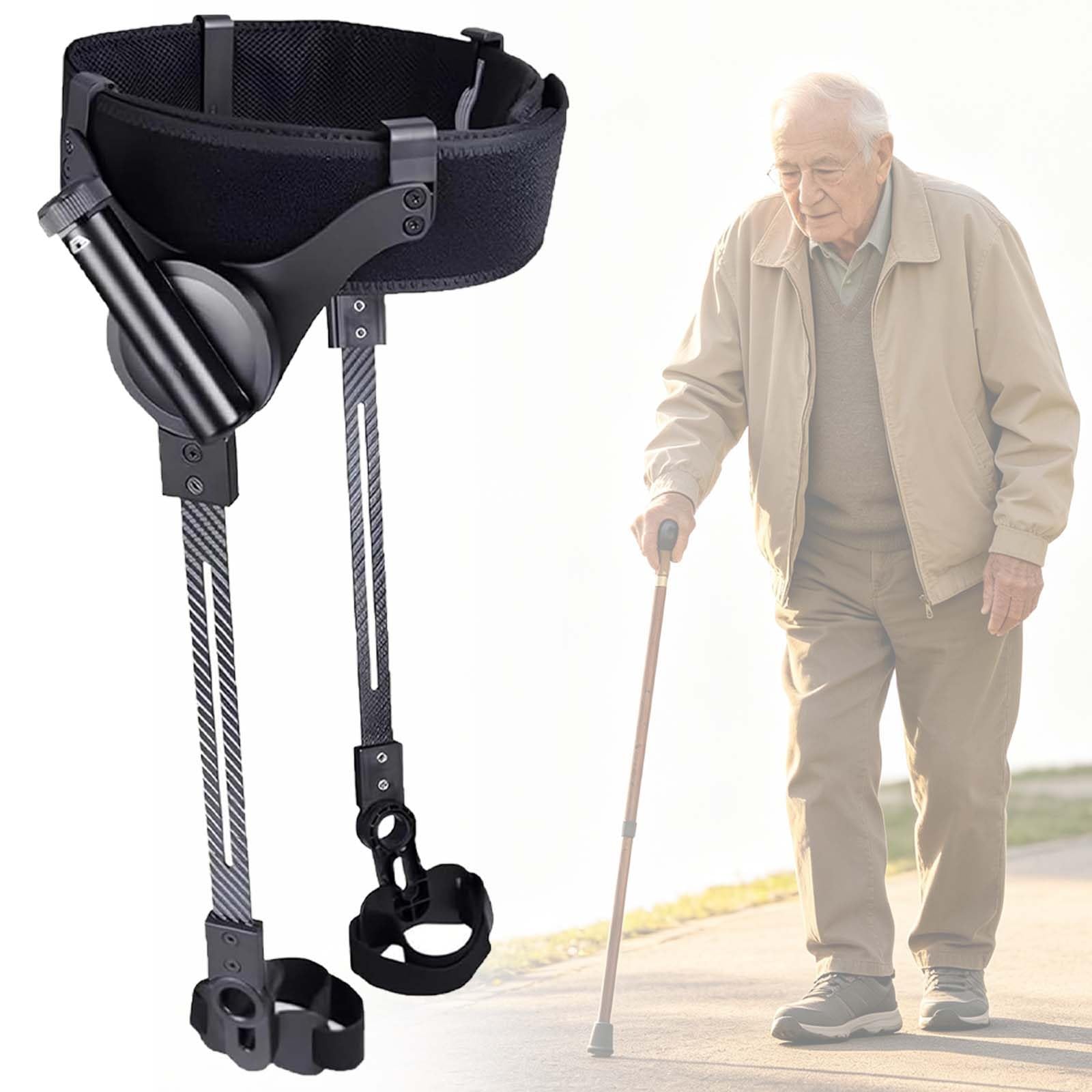 Exoesqueleto Ajustable Para Caminar Para Personas Mayores Y Con Movilidad | Dispositivo De Asistencia Para Caminar Sin Batería, Fibra De Carbono Ultraligera , Para Movilidad Reducida(Both Legs,M)