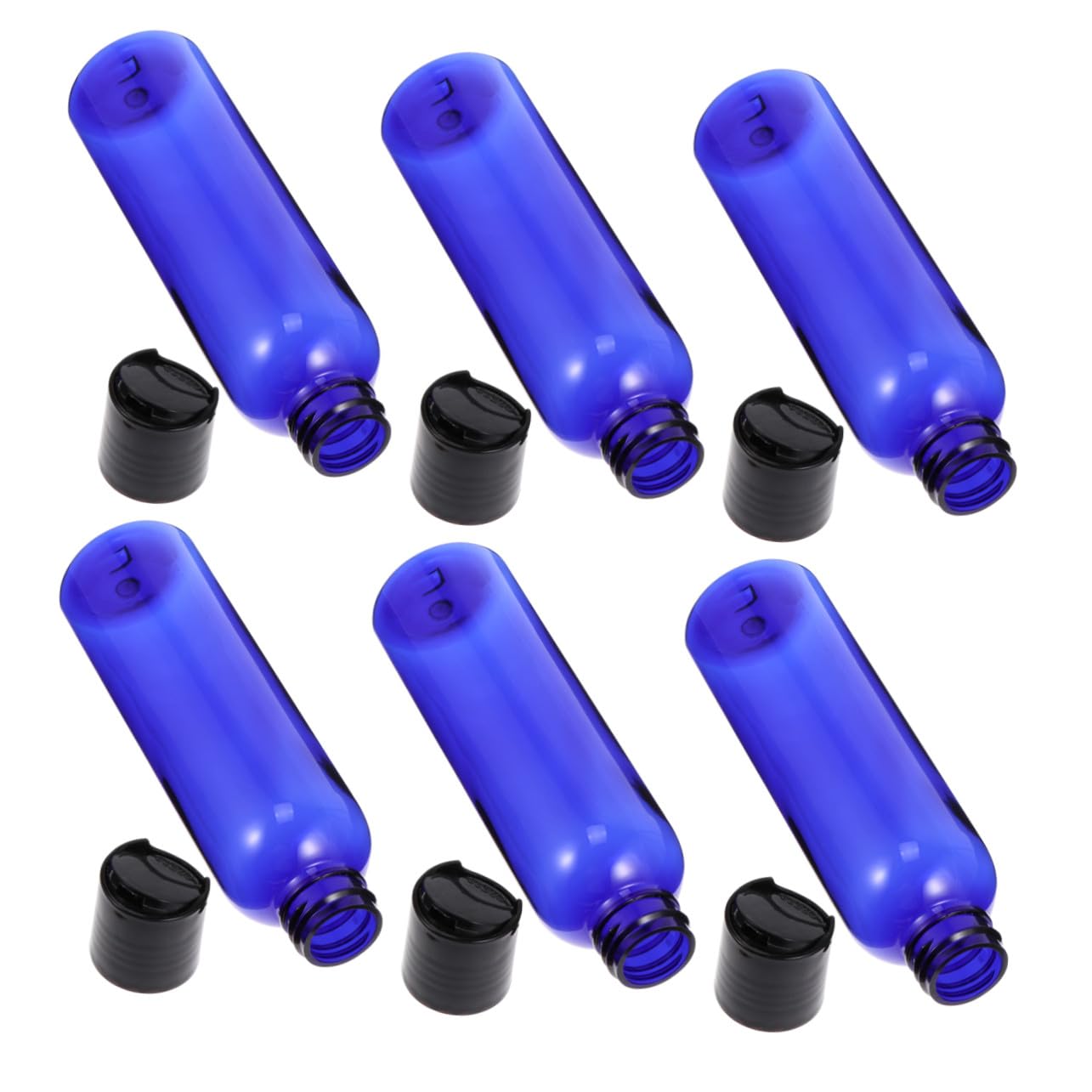 SOIMISS 20 pièces Lot de Flacons Cosmétiques de Voyage Bouteilles Claires Portables Plastique avec Bouchons Noirs et Bleus Contenants Pratiques pour Shampooings Lotions et Crèmes