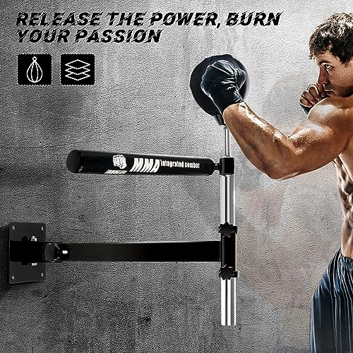 Image of INNOLIFE Wall Mount Boxing Bar MMA Boxing Speed Trainer Boxing Reflex Bar Boxing Equipment Boxing Spinning Bar with Punching Ball for Gym Home