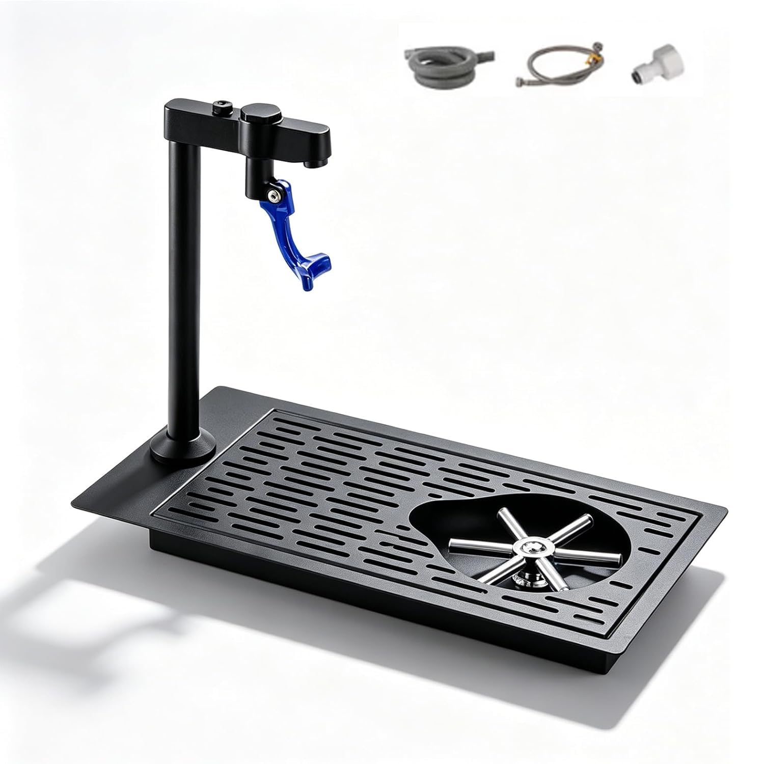Lave-tasses Sous Comptoir En Acier Inoxydable, Dimensions De L'évier : 39 X 20 Cm, Avec Robinet, Bonde Et Bac D'égouttage, Rince-verres Professionnel, Idéal Pour Cafés, Cuisines Et Restaurants