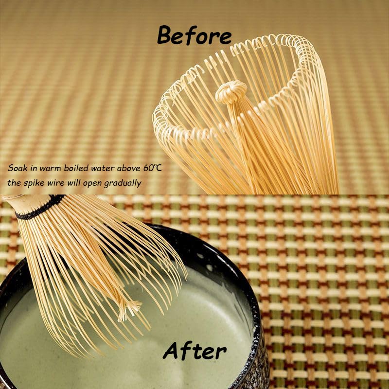 Fouet Matcha Bambou Traditionnel 100 Dents – Fouet Cérémonie Japonaise Fait Main – Kit Thé Matcha Authentique