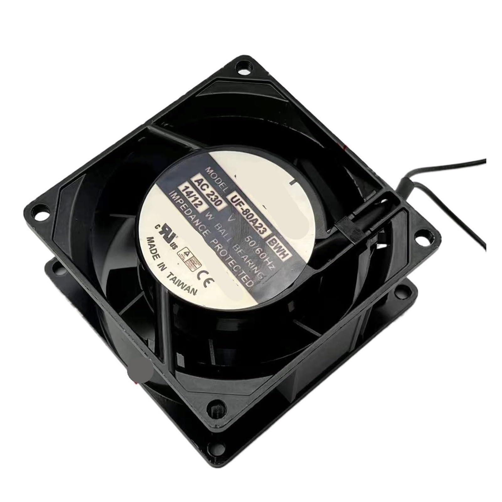 YMUGUEGH UF-80A23BWH AC 230V 14/12W 80x80x38mm 2-Wire Server Cooling Fan