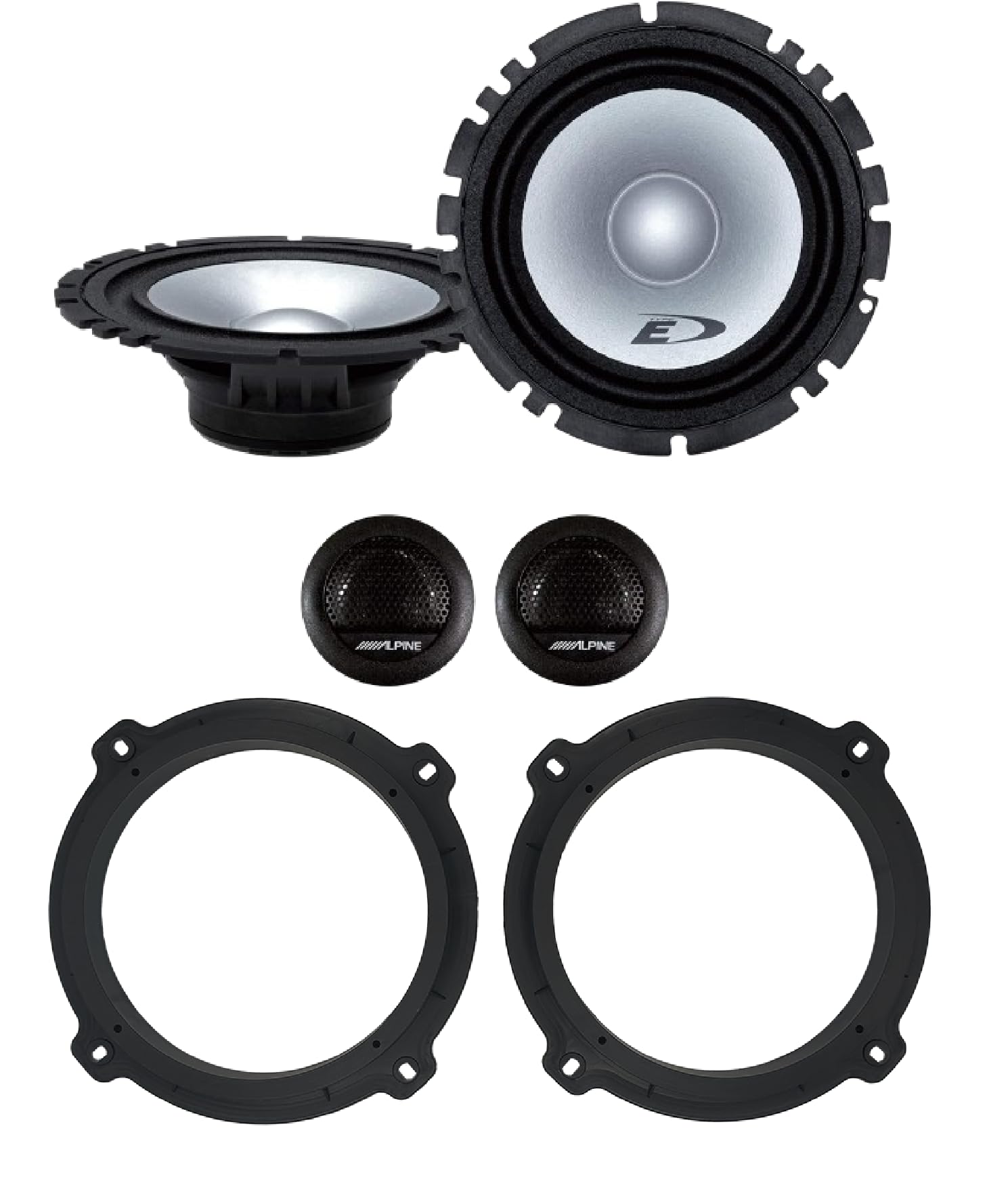 Kit 4 casse Anteriori Da 16,5 Cm ALPINE Per Hyundai Tucson Dal 2015 In Poi Con 2 Supporti Anteriori