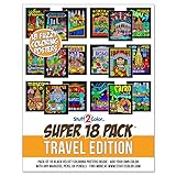 Super Pack of 18 Fuzzy Velvet Coloring Posters (Travel Edition) - Famous Cities - Educational Arts & Crafts Kit for Kids, Girls, and Boys - Perfect as a Quiet Time or Shareable Family Activity