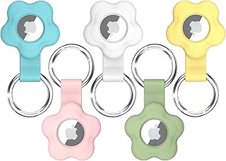 5 Pack Airtag Case for Apple AirTag, Meokkaebi Keychain AirTags Case with Anti-Lost Key Ring, Protective AirTag Holder Case Cover, Finder Items for Pets, Keys, Backpacks (Multiple Colours)…