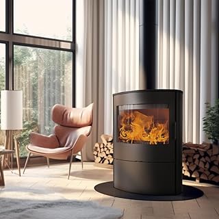 KRATKI Rollo 2 Kaminofen 8 kW Ø 150 mm mit Raumluftunabhängig – Freistehender Stahl-Holzofen BImSchV 2-konformm, Energieeffizienzklasse A+ & HKI-Zertifiziert - modernes Design