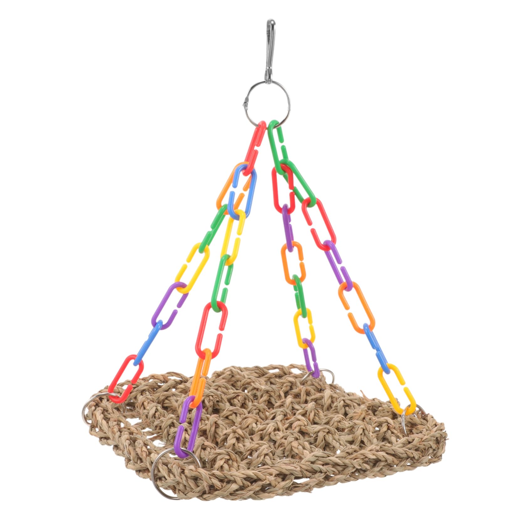 FONDOTIN Parrot Swing Hanging Climbing Hammock Toy for Birds Parrot Playground Accessory Durable Bird Cage Supply for Parrots and Parakeets Engaging Climbing and Swinging Fun