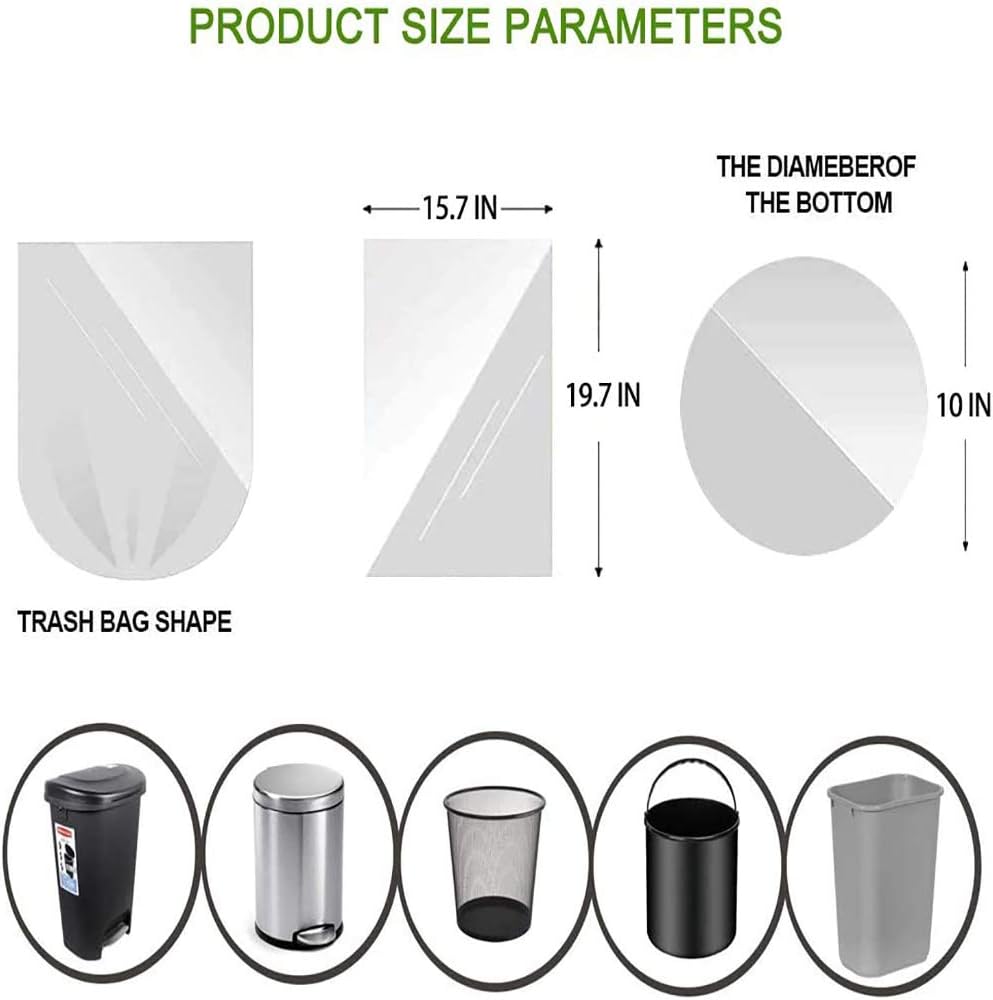 2.6 Gallon Biodegradable Trash Bags, Small Compostable Strong Garbage bags, Recycling Rubbish Bags Wastebasket Liners for Kitchen Bathroom Office Car, Fit 8L
