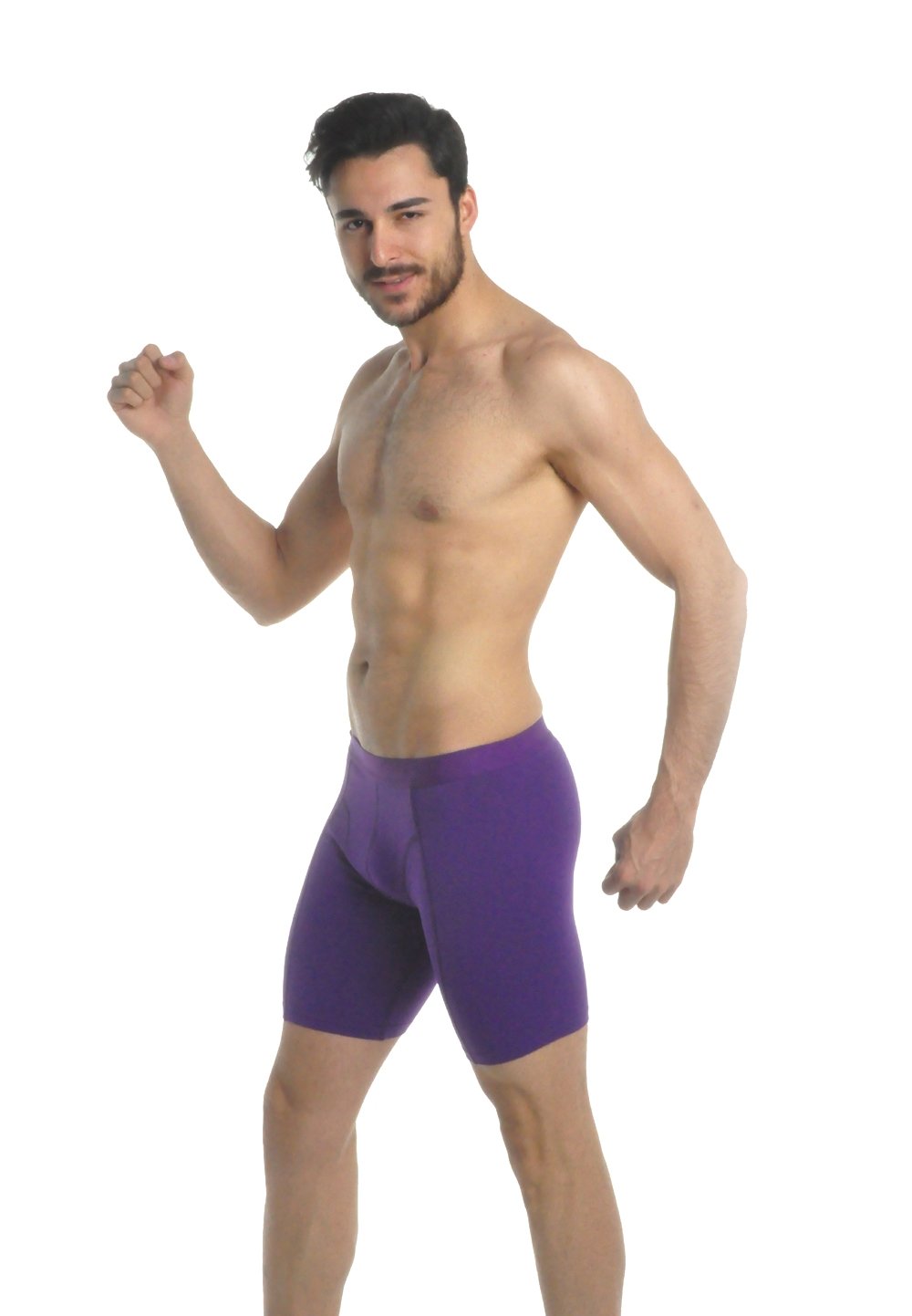 elegance1234 Men`s Active-wear Soft Cotton Extra Long Leg Boxers (Ref:1150)(XXX-Large, Purple)