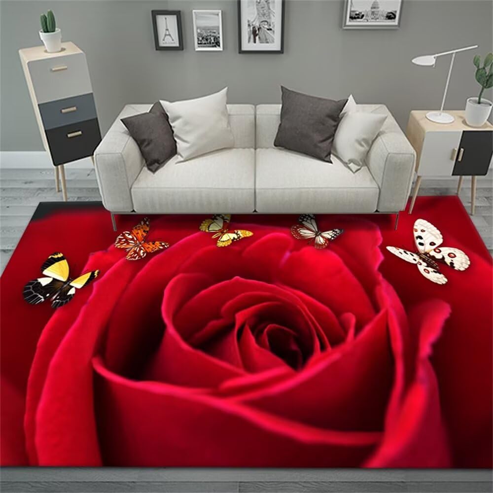 Moquette salon grande taille rouge 90x150 tapis chambre fille