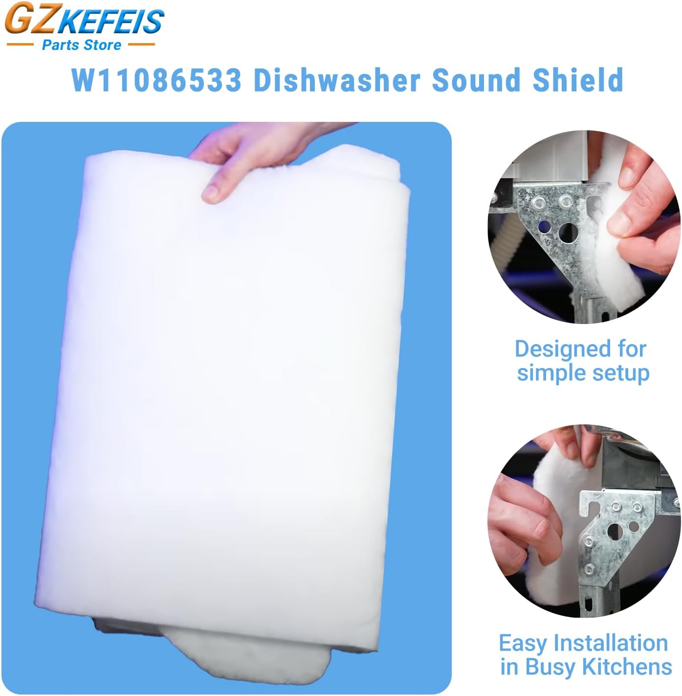 W11086533 dishwasher sound insulation，dishwasher insulation blanket- Fits Whirlpool, Kenmore, Maytag -,insulation pad for dishwasher Replacement for AP6048046 thumbnail