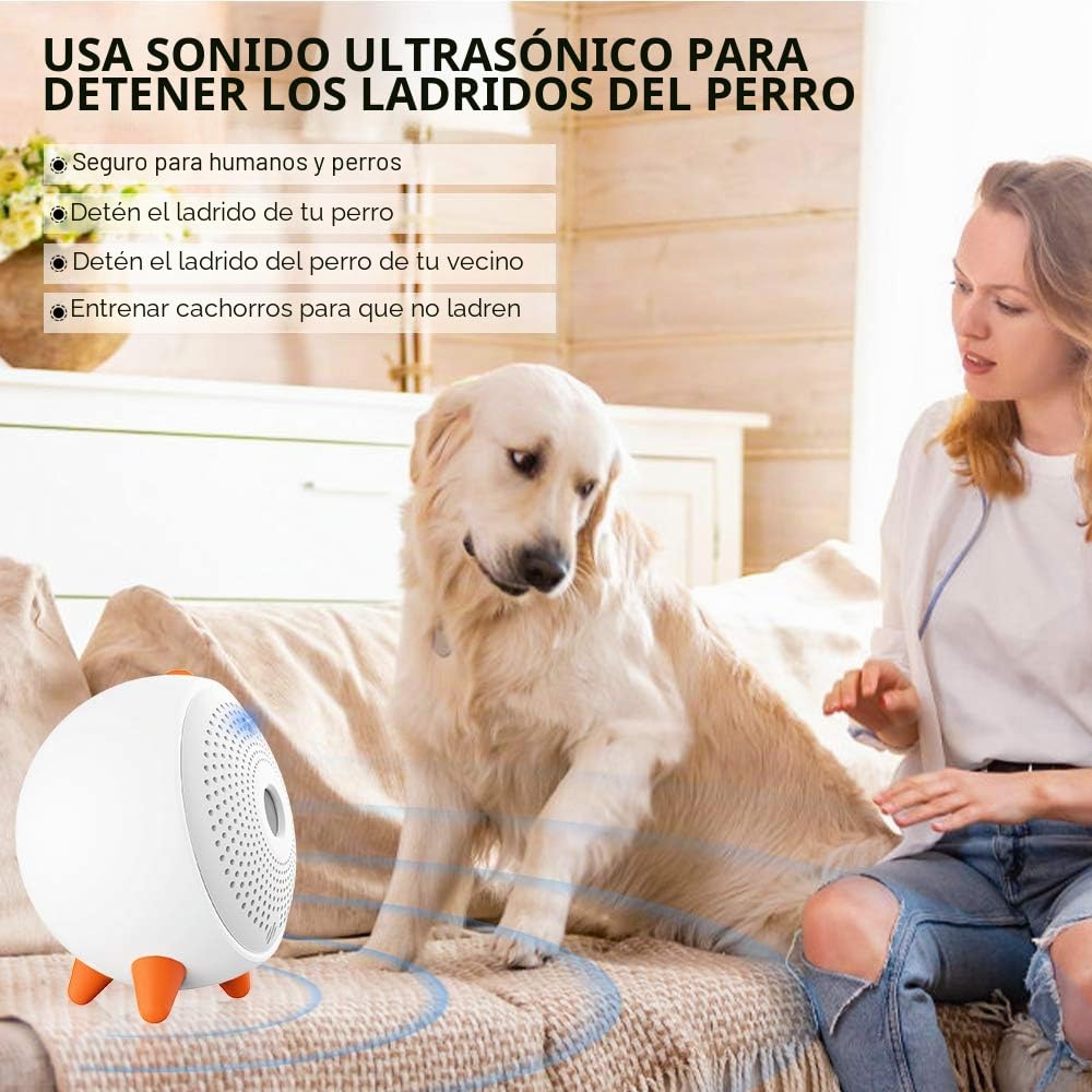 Antiladridos para Perros, 3 Niveles de frecuencia Sonic Anti Bell, Alcance de 33 pies, Dispositivo de ultrasonido antiladridos para Perros, Recargable, Control de ladridos para Perros en Interiores y