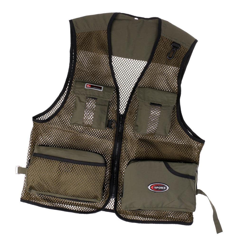 ECOMISTIQ®Multi-Pocket Mesh Vest Fishing Photography Quick-Dry Jacket L Army Green|Sporting Goods|Fishing|Clothing, Shoes & Accessories|Vests-image-33