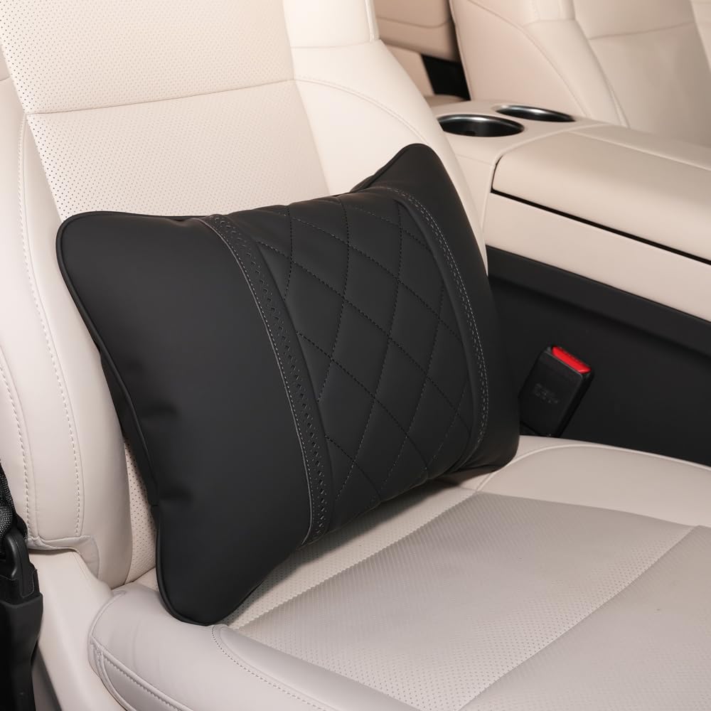 NC Napa Leather Car Seat Rest Cushion Car Lumbar Pillow for Mercedes Benz Maybach S-Class, Black